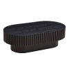 43.70 Inch Modern Handcraft Drum Coffee Table Oval Coffee Table for Living Room,Small Wooden Coffee Table with Sturdy Pedestal for Office